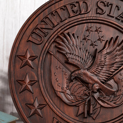US Army Veterans Plaque American Flag Eagle Wall Decor Statue Sculpture Idol