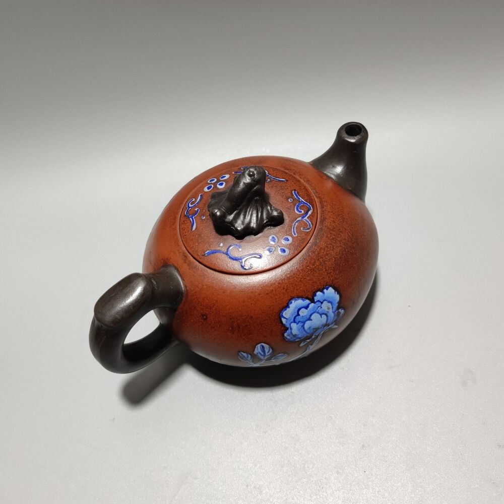 Vintage Chinese Yixing Purple Clay Teapot Zisha Ceremony Painted Nice Teaware