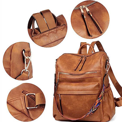 Women Backpack Purse Ladies Travel College Shoulder Bags with Colorful Strap