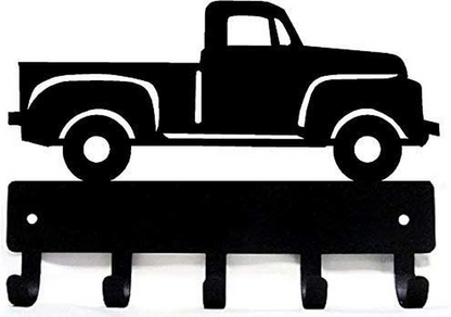 Vintage Pickup Truck Key Rack Hanger - 6 inch Wide Metal Wall Art