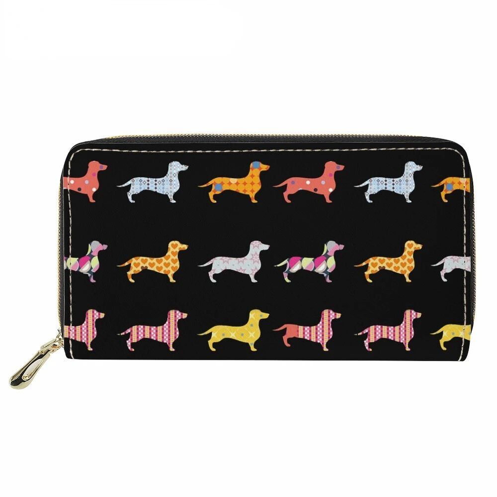 Wallet Dog Printed Synthetic Card Holder Bag Zipper Money Handbag Coin Organizer