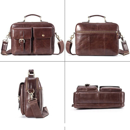 Cowhide Leather Bag Men Leather Handbag Shoulder Bag Men Office