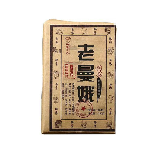 250g Yunnan Cooked Pu'er Tea Laomane Puerh Ripe Tea Brick Aged Pu-erh Black Tea