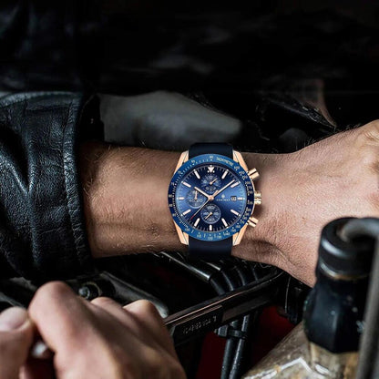 Military Men's Watch Sport Chronograph Leather Infantry Reloj Para Hombre Sports