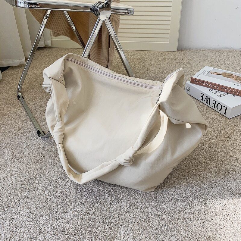 Package Women Waterproof Nylon Solid Black Shoulder Bags Minimalist style