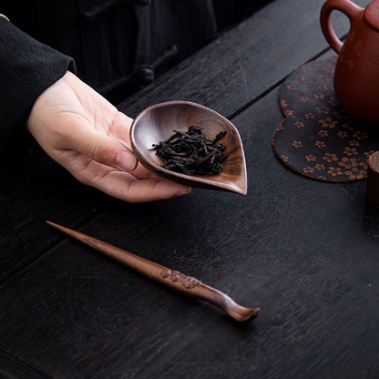 Ebony Tea Scoop Tea Ceremony Set Wood Tea Accessories