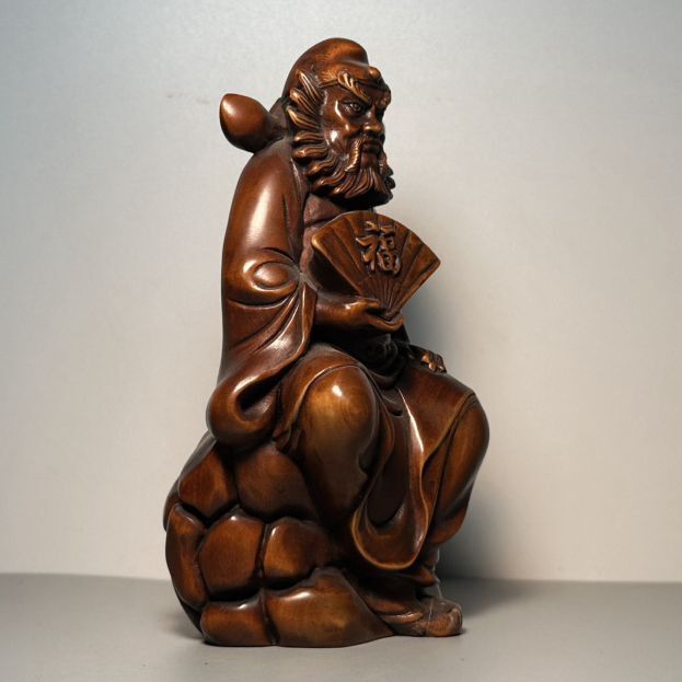 Vintage Chinese Boxwood Carving Figure Statue Ornaments Wooden Figurine Artwork