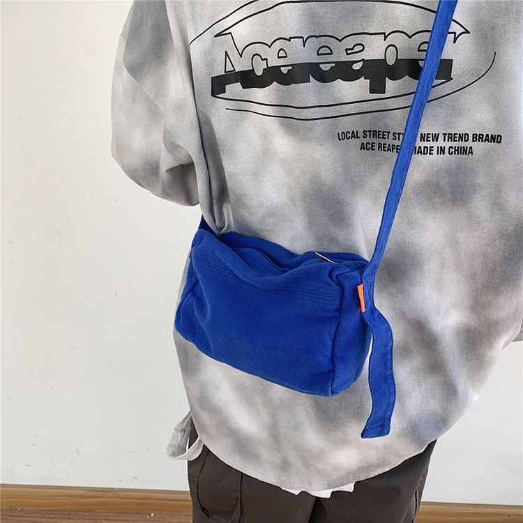 Street Recycled Cotton Fabric Small Side Sling Shoulder Bag Pouch Crossbody Bag