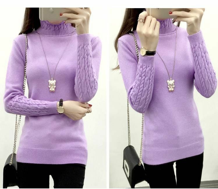Women Sweaters Turtleneck Cashmere Knitted Pullovers Female Jumper Tricot Tops
