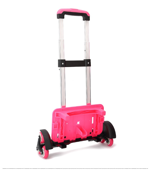 Children 2/6 Wheels Rod Bracket Roll Cart Kid Backpack School Bag Luggage bag