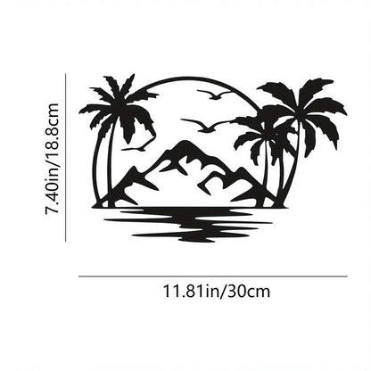 Tropical Palm Tree Wall Plaque - Decorative Metal Art