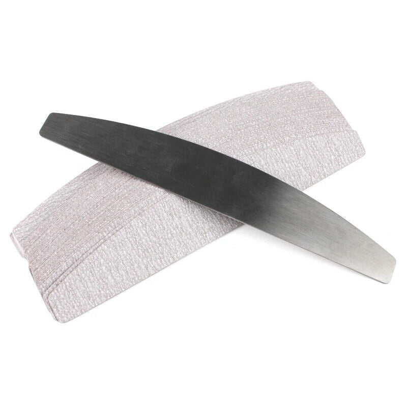 Nail Files 50-100Pcs Gray Removable Pads Metal Handle Replacement Sandpaper Tool