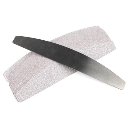 Nail Files 50-100Pcs Gray Removable Pads Metal Handle Replacement Sandpaper Tool