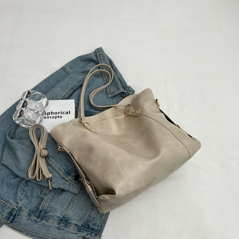 Women Soft Oiled Leather Handbag Messenger Shoulder Tote Bag Crossbody Satchel