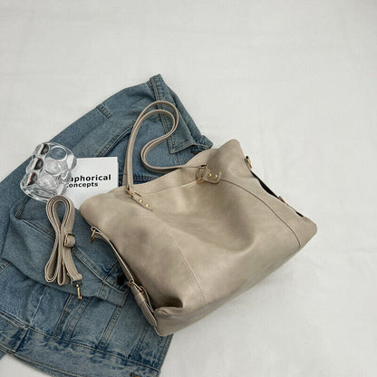 Women Soft Oiled Leather Handbag Messenger Shoulder Tote Bag Crossbody Satchel