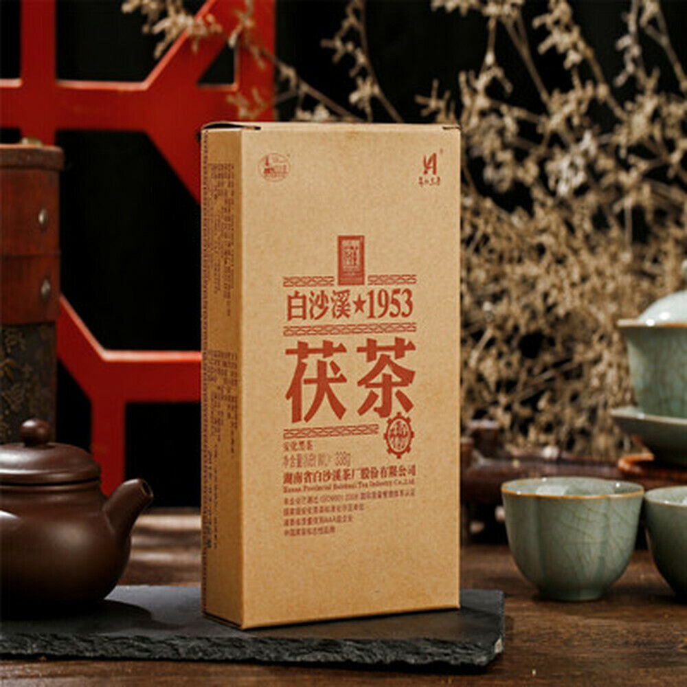 338g Hunan Anhua Black Tea Anhua Baishaxi 1953 Fucha Golden Flower Dark Tea