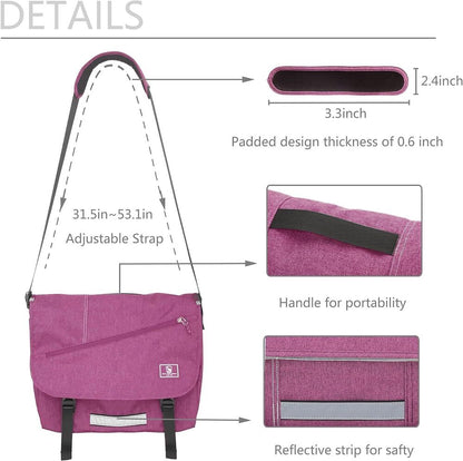 OIWAS Messenger Bag for Women Men Satchel 14 15.6 Inch Inch-purple