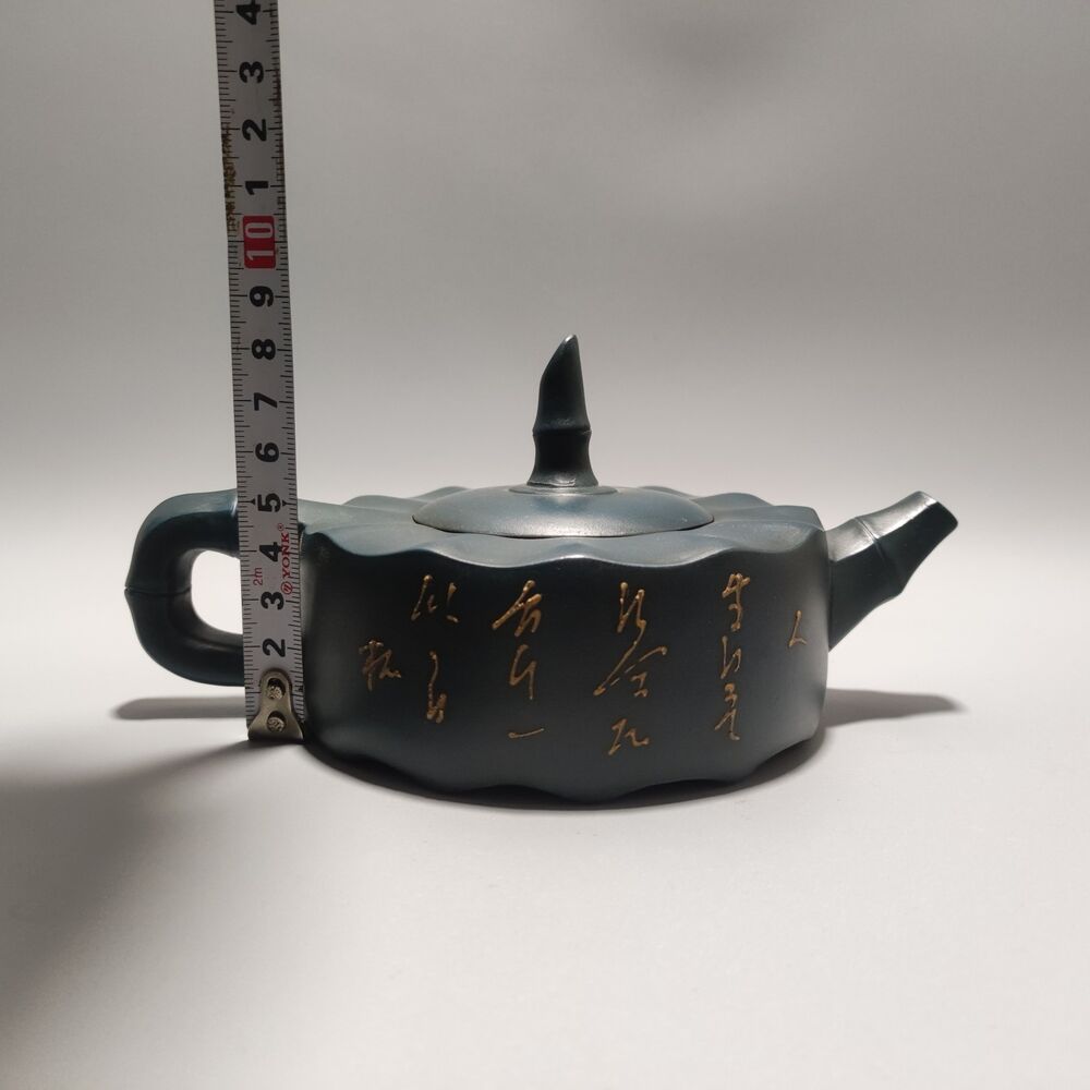 Vintage Chinese Yixing Purple Clay Teapot Zisha Ceremony Fashion Bamboo Teaware