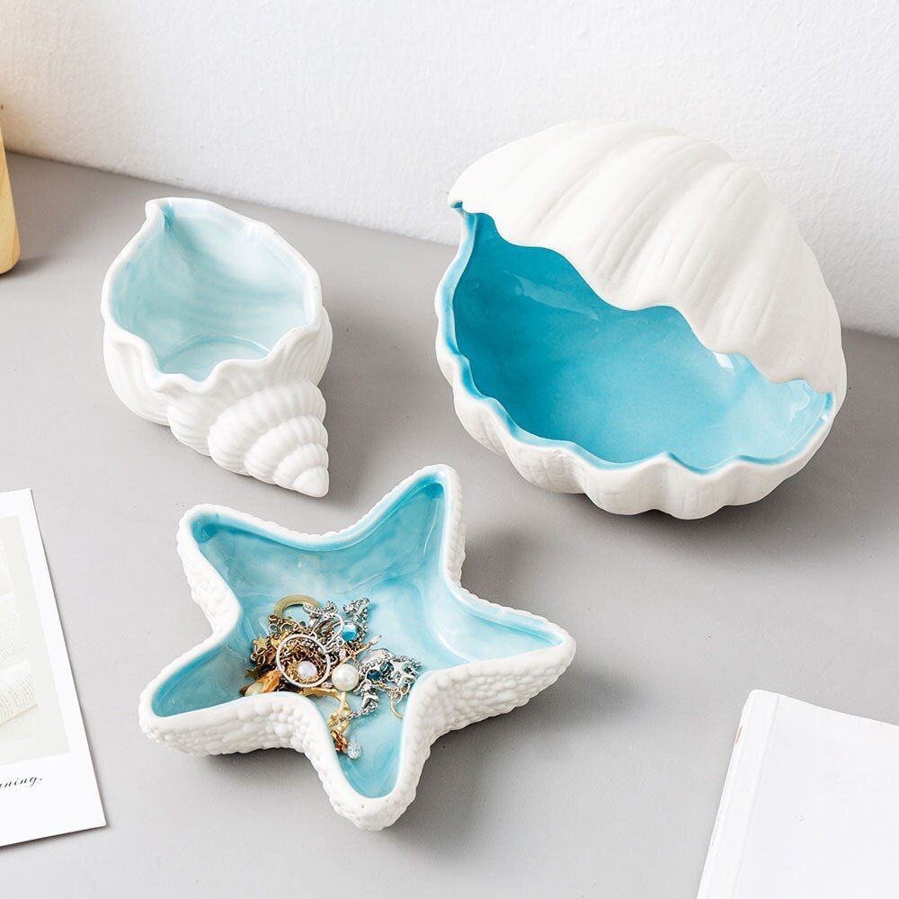 Ceramic Shell Storage Storage Modern Home Decoration Living Room Bedroom Desktop