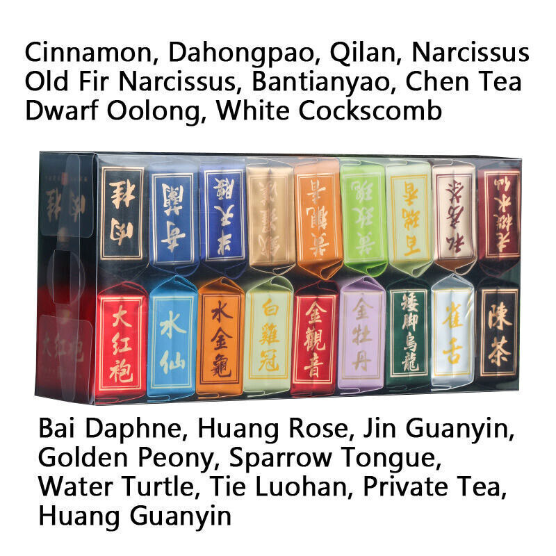 18 Kinds Wuyi Oolong Tea Rock Tea Rougui Da Hong Pao Tea Shuixian Qilan 144g Box