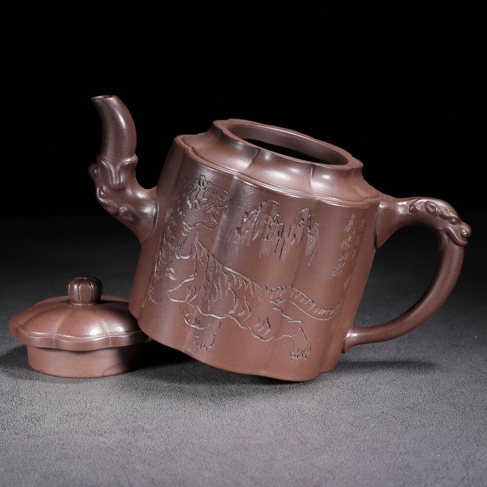 Vintage Chinese Yixing Purple Clay Teapot Zisha Ceramic Tiger Teaware Collection