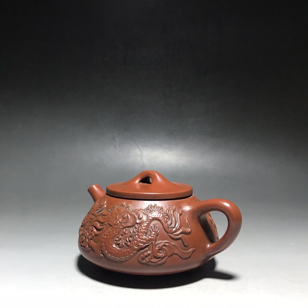 vintage chinese yixing purple clay teapot zisha ceremony carving Collectible art