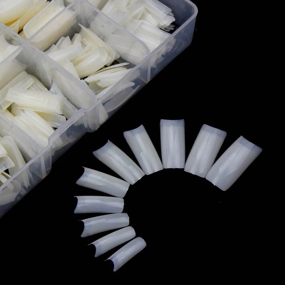 Nail Capsule 500Pcs Acrylic Transparent Artificial Full Cover Nails Tip Manicure