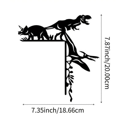Metal Dinosaur Boar Decorative Wall Sticker Door Corner Decoration