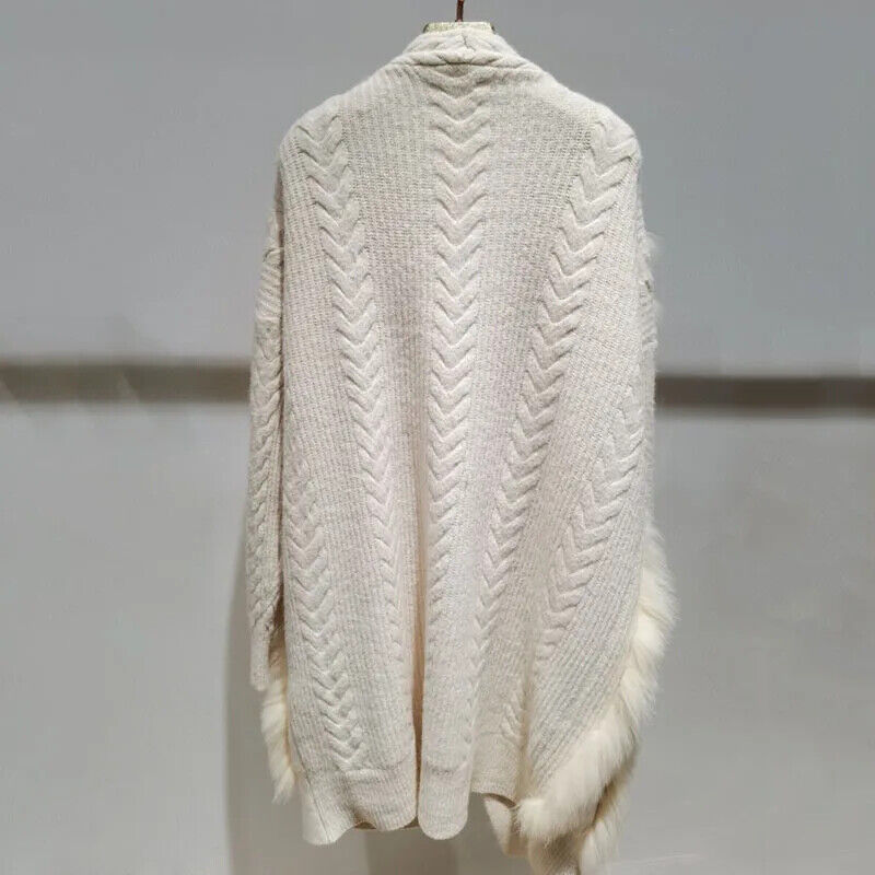 Warm Autumn Long Real Fox Fur Coat Long Sleeve Fashion Cardigan Outwear