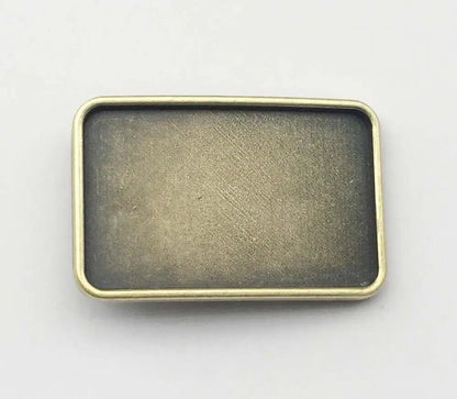 Belts Buckles Metal Nickel-Free Vintage Rectangle Blank Band Accessories 7.8x5cm