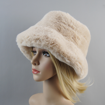 New Style Fake Rabbit Fur Hats Soft Hat Cotton Lining Warm Fashion Ski Beanies