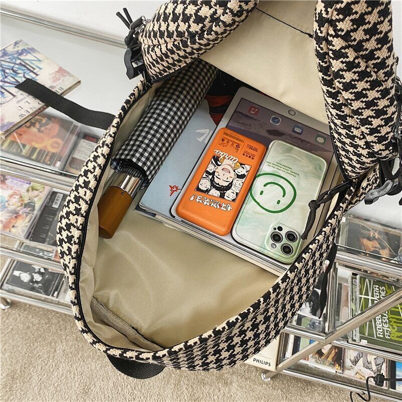 Women's Knit Backpack Ladies School Bag Female College Pattern Backpack