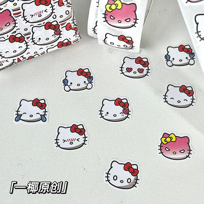 Hellokitty Roll Sticker Cartoon Decoration Handbook Sticker Sealing Sticker