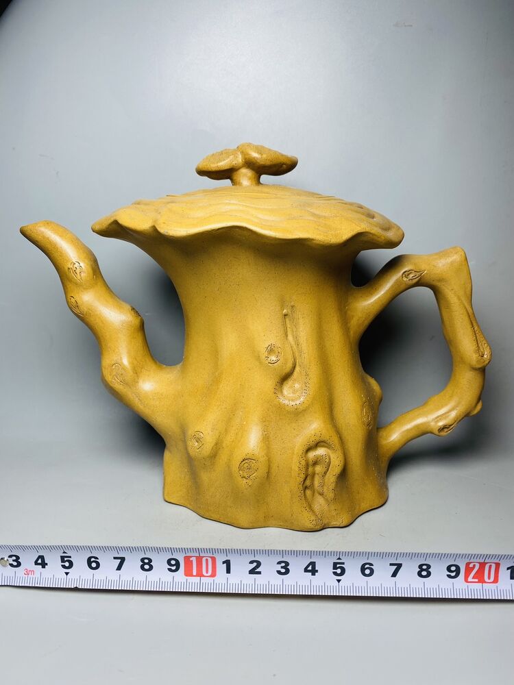 Vintage Chinese Yixing Purple Clay Teapot Zisha Ceremony Carving Collectible Art