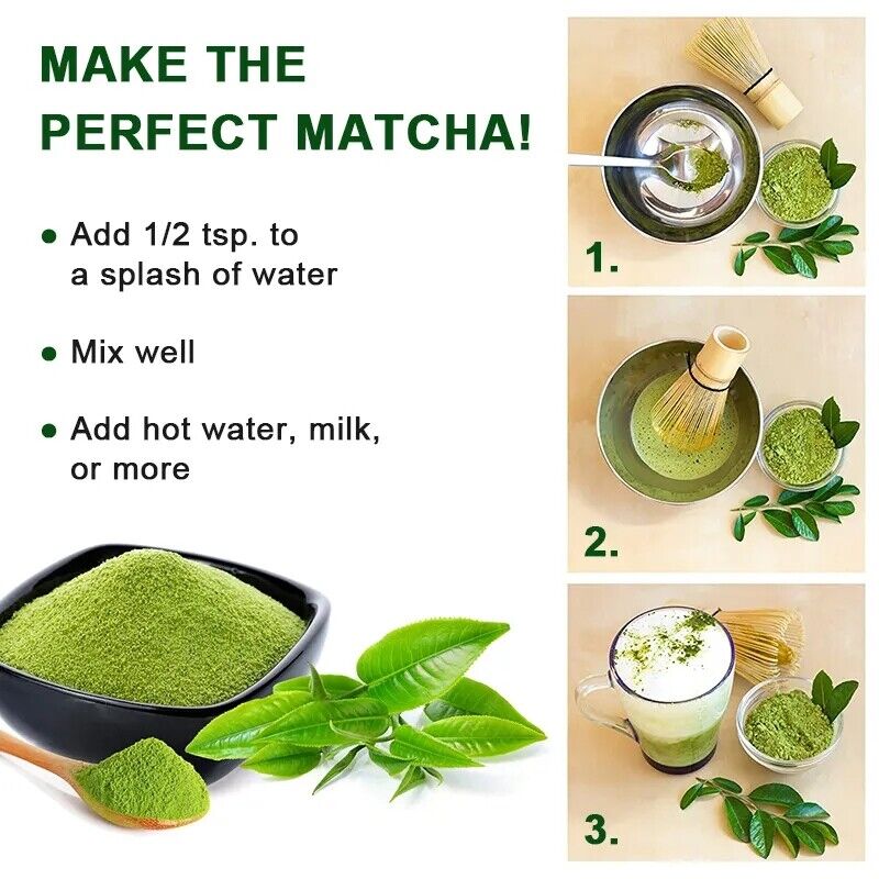 Organic Matcha Green Tea Powder 100% Pure Premium Culinary Grade Matcha