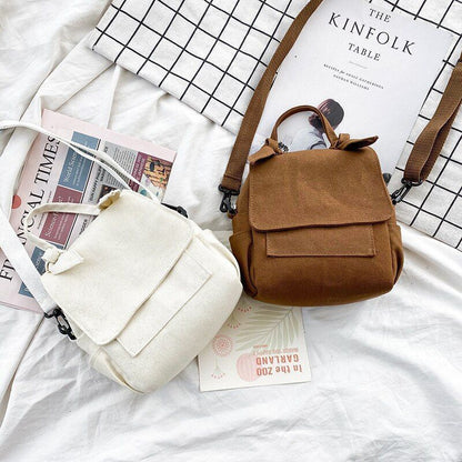 Canvas Crossbody Bag Fashion Messenger Purse Small Shoulder Bags Flap 17*21*9 CM