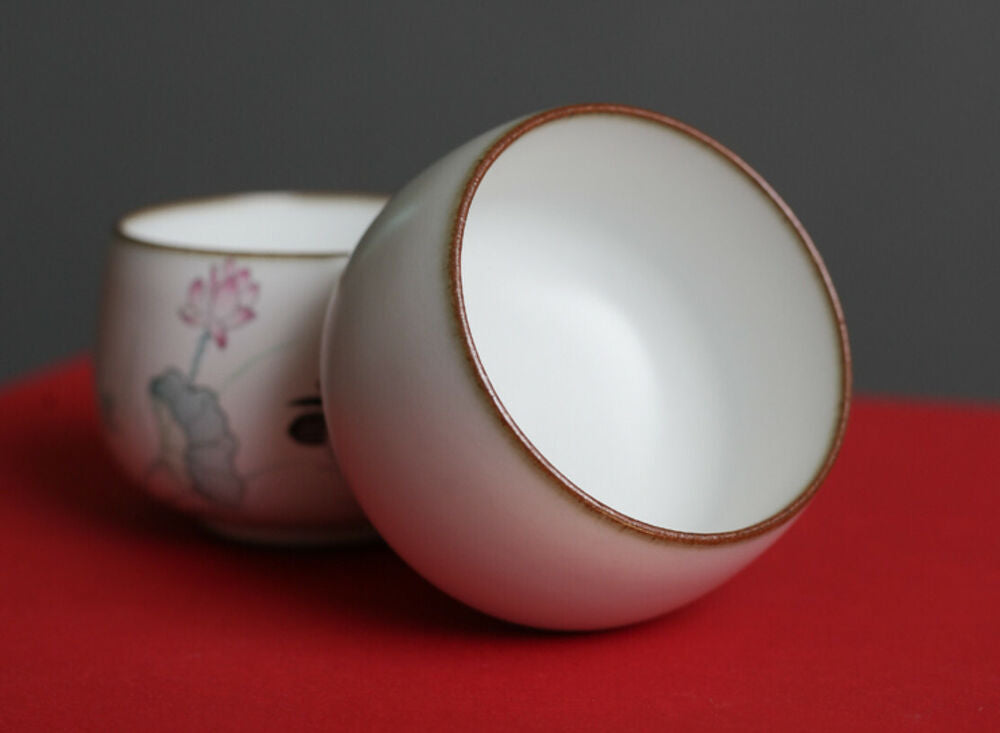 2pcs China Song Dynasty Antique master tea cup ruyao mandarin duck ceramic cup