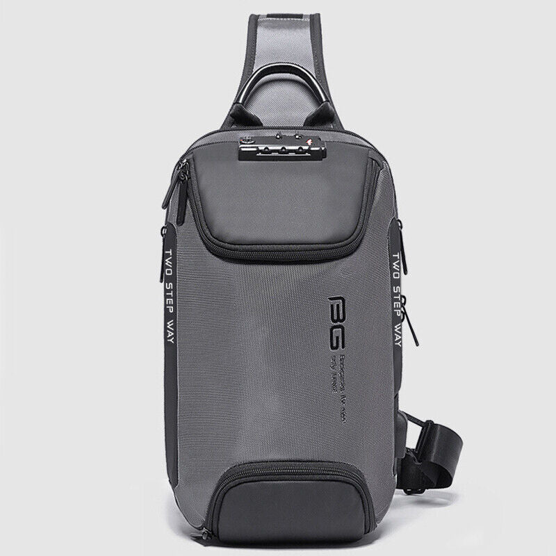 Men's Sling Backpack Oxford cloth Waterproof&Anti-theft Crossbody Bag USB Port