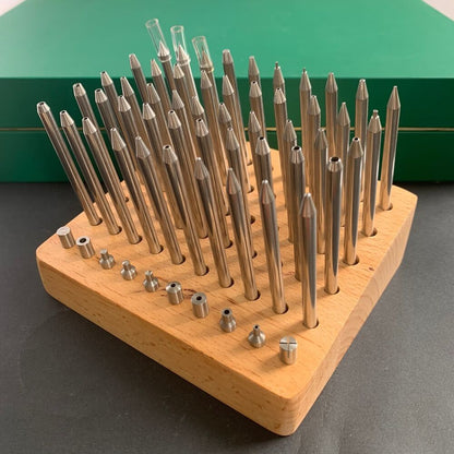 Watch Repair Tool 62Pcs Set Wood Metal Clone Bergeon 5285 Watchmaker Staking Kit
