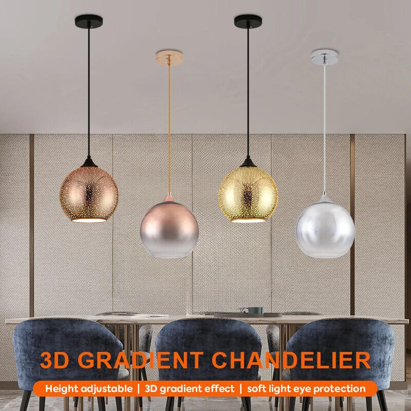 Pendant Lights Chandelier Ceiling Glass LED Colorful 3D Fireworks E27 Lamps 20cm
