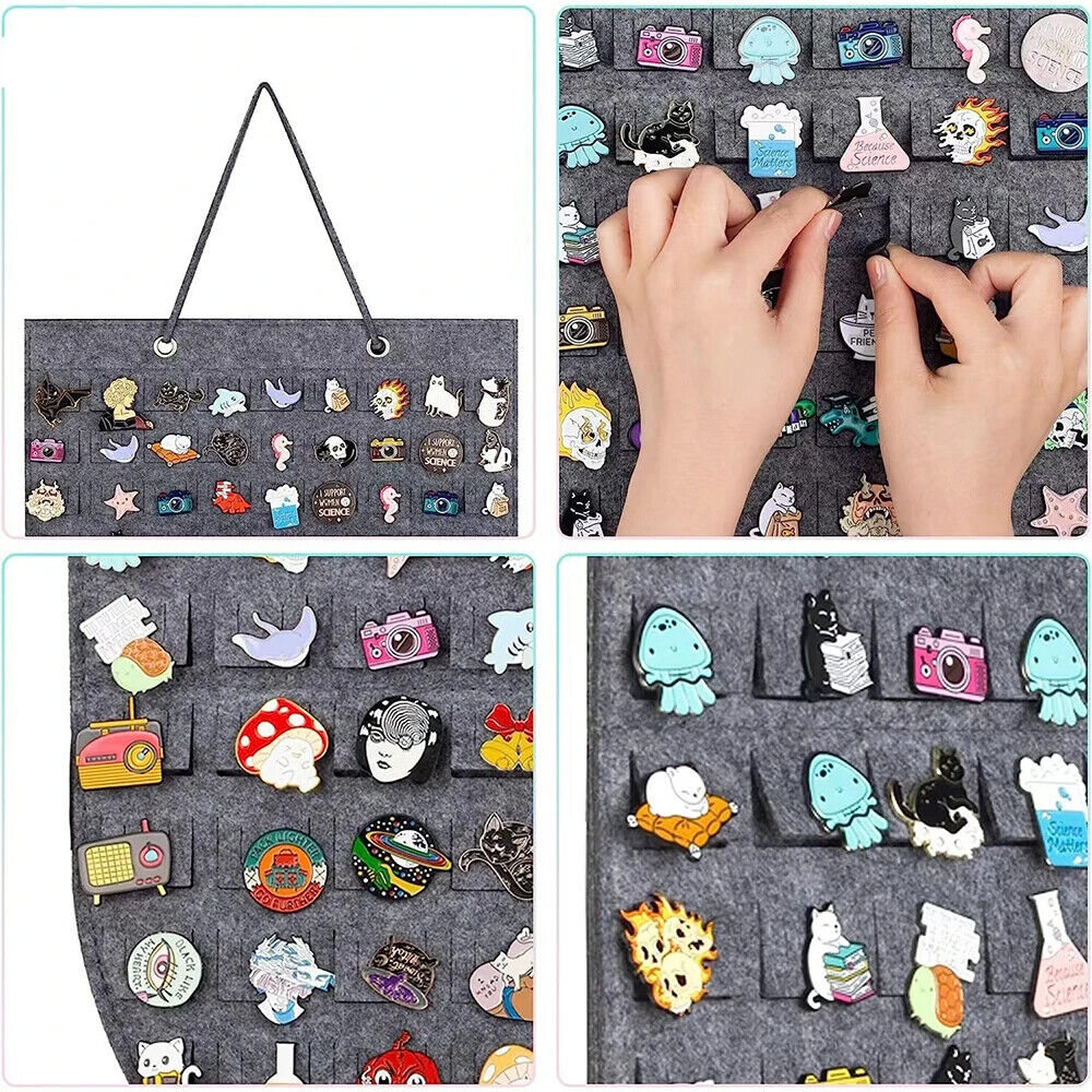 Hanging Brooch Pins Organizers Velvet Badges Buttons Lapel Board Storage Display