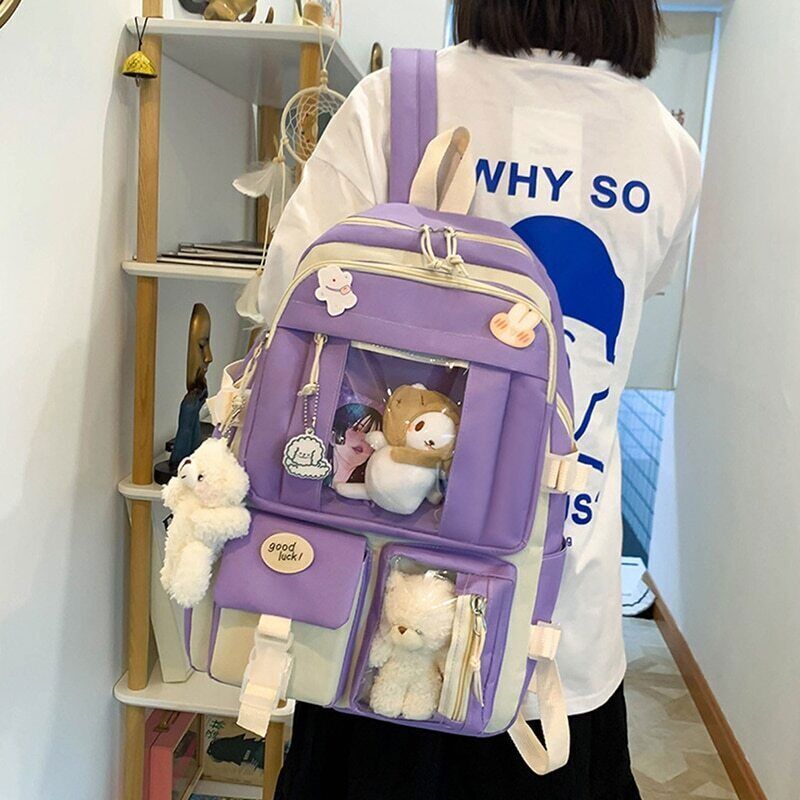 Women Backpack Multi Pockets Student Schoolbags Leisure Rucksack Backpack