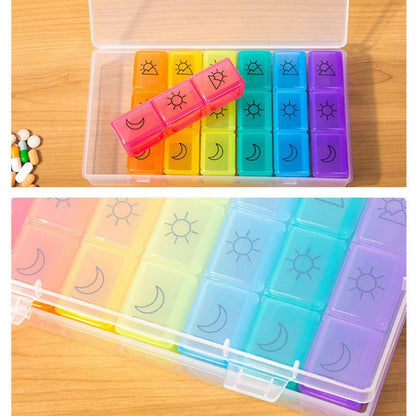 Classification Medicine Cases 1Pc 7 Days 21 Grids Handy Seven Colors Travel Kit