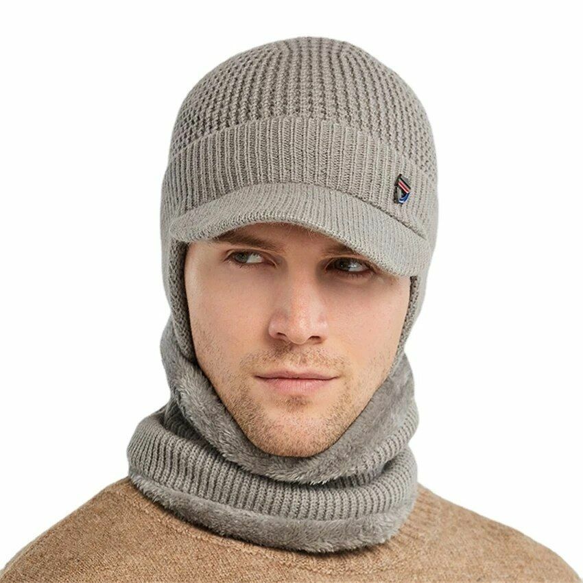 Winter Hat Bandana Scarf Outdoor Ear Protection Warm Thick Bicycle Knitted Cap