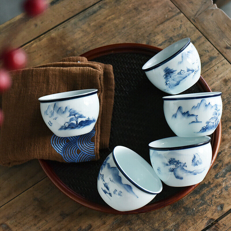 Chinese Blue White Porcelain Tea Cups Ceramic Gongfu Teacup Tea Wine Mug Gift