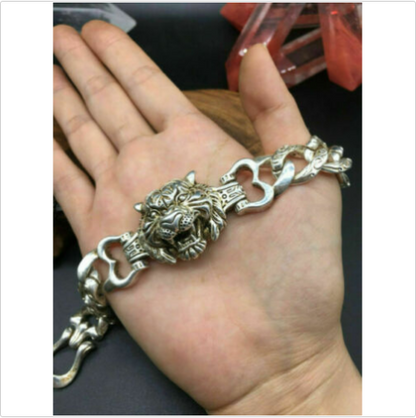 Chinese tibet silver Bracelet Fashion evil person statue gift decorate