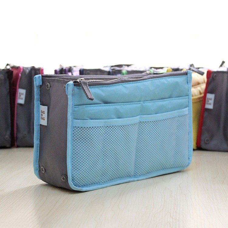 Cosmetic Bag Organizer Insert Purse Makeup Storage Traveling Handbag 10*28*18 CM