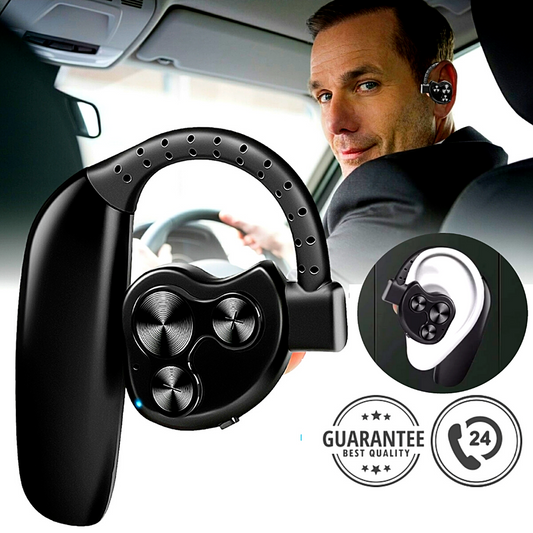 Bluetooth 5.0 Earpiece Wireless Headset Noise Cancelling Driving Trucker Earbud