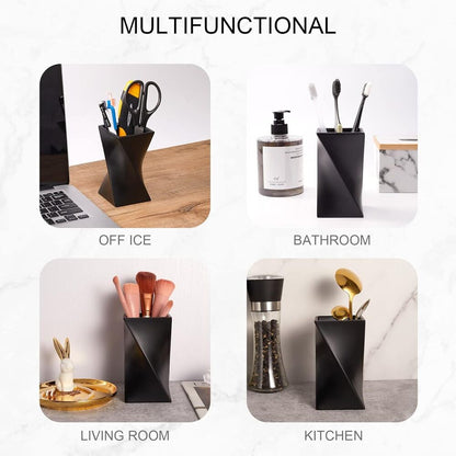 Pen Pencil Holder Durable Resin Desk Organizer Makeup Brush for Office Home