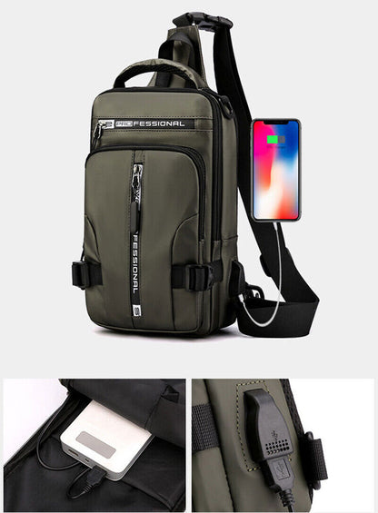 Men Nylon Backpack Cross body Shoulder Bag Male Messenger Chest Bags New